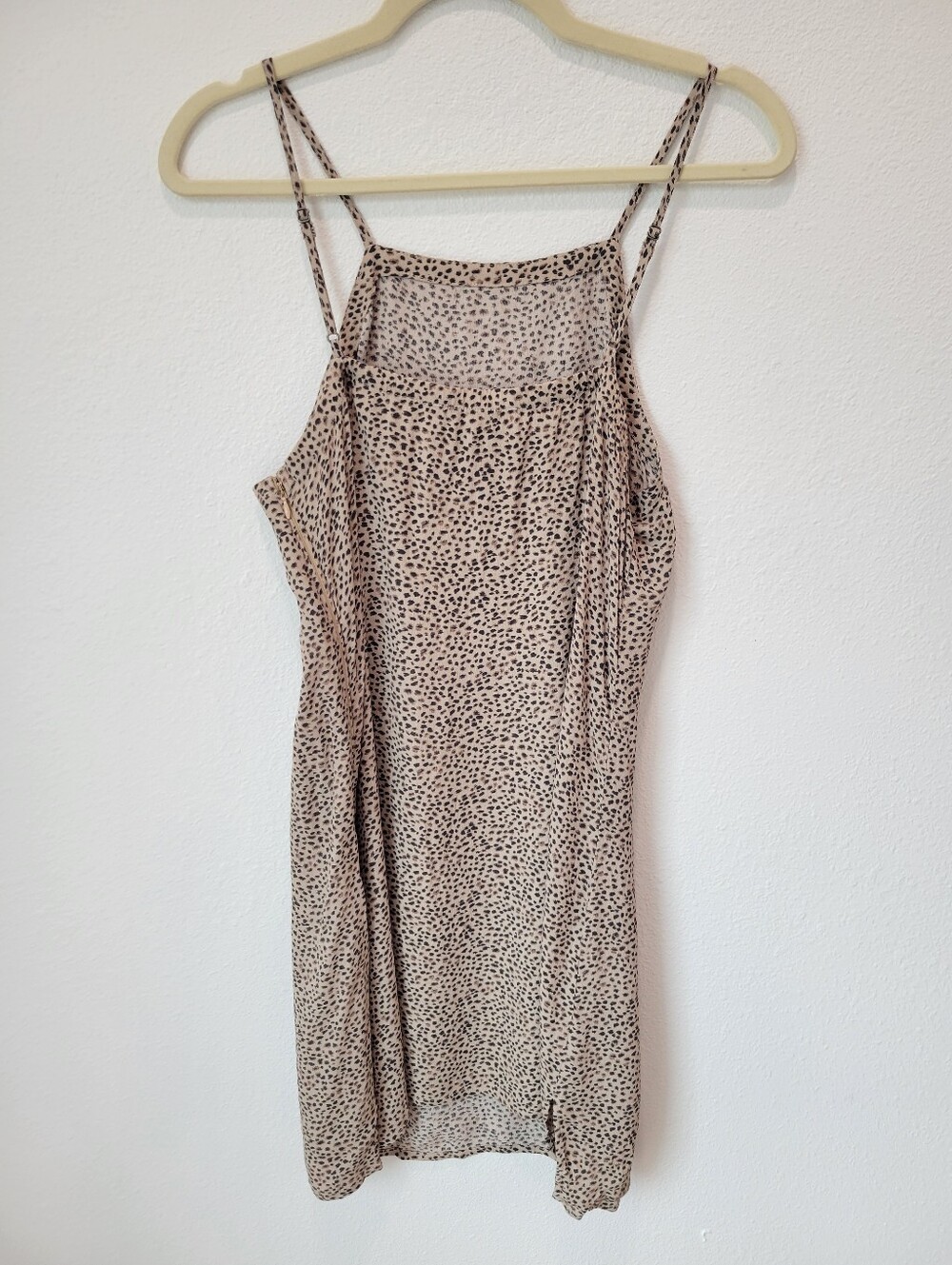 Abercrombie & Fitch Women L Animal Print Slip Dress Adjustable Straps Side Zip - Picture 5 of 8